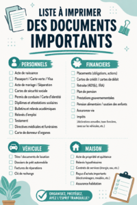 Checklist gratuite pour organiser vos documents importants