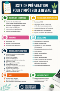 Checklist pour la préparation des impôts illustrée