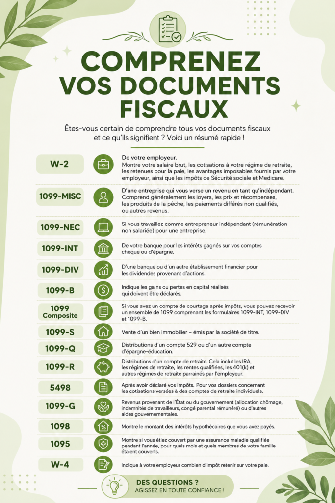 Femme consultant des documents fiscaux avec une tasse de café.