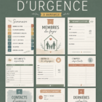 Un classeur d'urgence ouvert montrant des documents organisés et étiquetés.