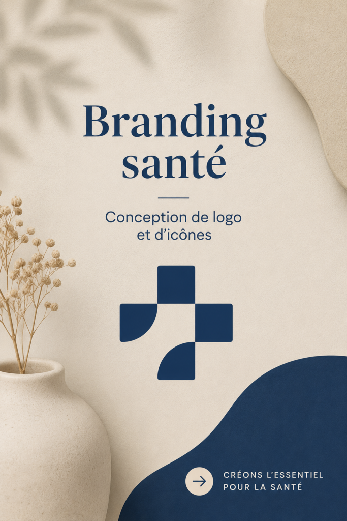 Logo design dans le secteur de la santé avec une icône médicale.