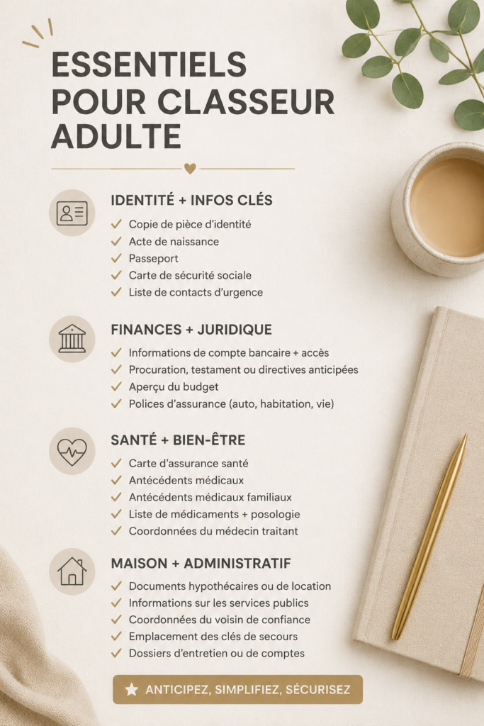 Photo d'un classeur bien organisé avec des fournitures de bureau