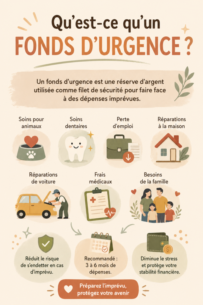 Femme en train de planifier un fonds d'urgence avec des documents financiers.