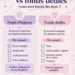 Illustration d'un budget personnel avec des fonds d'urgence et de prévoyance