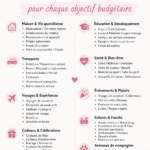 Une femme souriante planifiant son budget avec des fonds de réserve sur une table