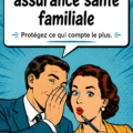 Famille réunie autour d'une table, discutant de l'assurance santé