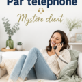 Femme au téléphone en train de discuter comme une acheteuse mystère