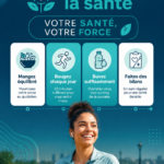 Affiche colorée sur le thème de la santé dans un intérieur chaleureux