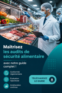 Un groupe de professionnels réalisant un audit de sécurité alimentaire dans une cuisine