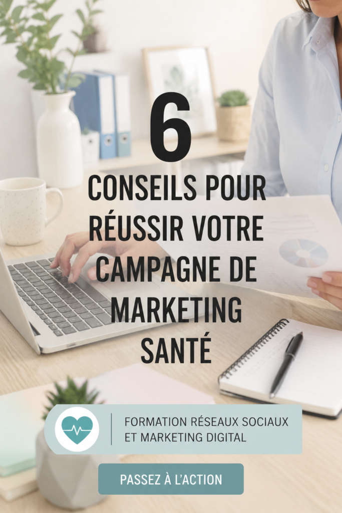 Femme souriante discutant autour d'une table lors d'une réunion marketing en santé, illustrant des conseils marketing.