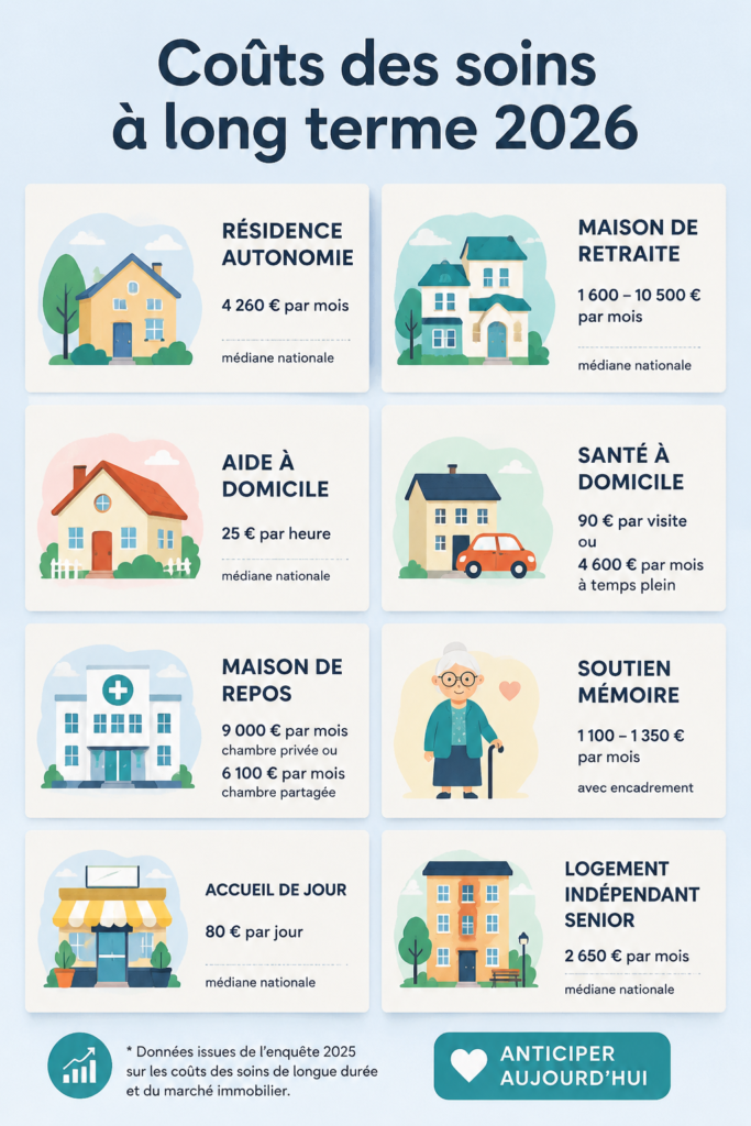 Illustration représentant les coûts des soins de longue durée en 2026.