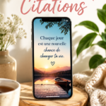 Fonds d'écran inspirant avec une citation motivante sur fond coloré