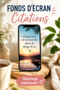 Fonds d'écran inspirant avec une citation motivante sur fond coloré