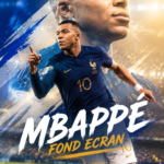 Fond d'écran dynamique de Kylian Mbappé en pleine action sur le terrain