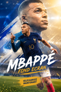 Fond d'écran dynamique de Kylian Mbappé en pleine action sur le terrain