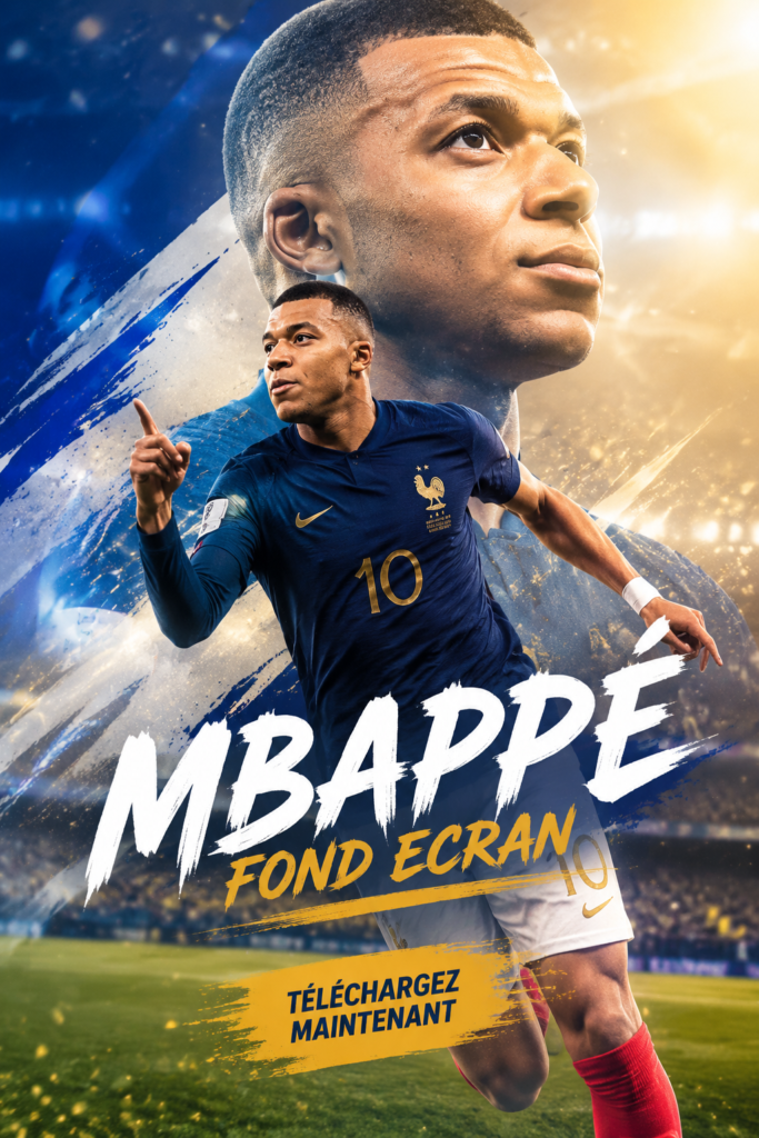 Fond d'écran dynamique de Kylian Mbappé en pleine action sur le terrain