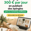 Femme utilisant Pinterest sur son ordinateur pour des stratégies de marketing d'affiliation.