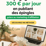 Femme utilisant Pinterest sur son ordinateur pour des stratégies de marketing d'affiliation.