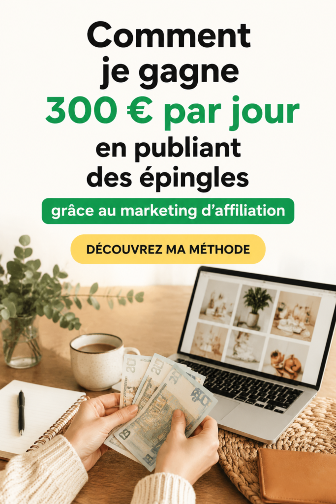 Femme utilisant Pinterest sur son ordinateur pour des stratégies de marketing d'affiliation.