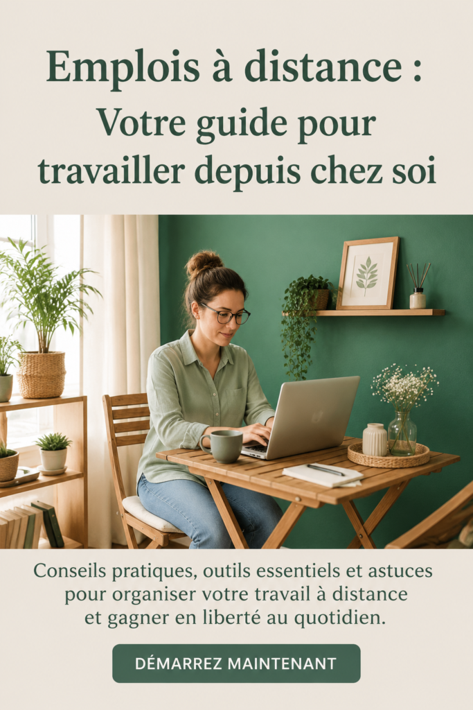 Femme travaillant de chez elle dans un environnement cozy et productif