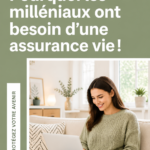 Illustration d'une femme millénaire réfléchissant à sa sécurité financière avec une assurance vie.