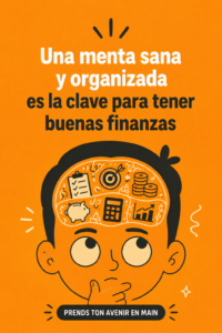 Femme souriante assise à son bureau, organisant ses finances avec un carnet et un ordinateur, symbolisant une gestion financière saine.