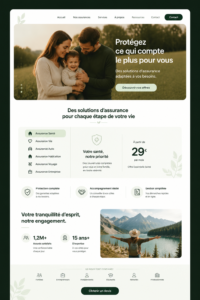 Illustration d'une page d'atterrissage professionnelle pour une activité