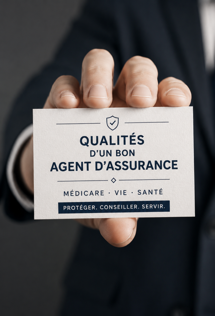 Photo d'une agent d'assurance souriante avec un client, symbolisant la qualité du service.