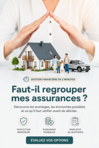 Une femme souriante consulte ses contrats d'assurance regroupés sur un ordinateur.