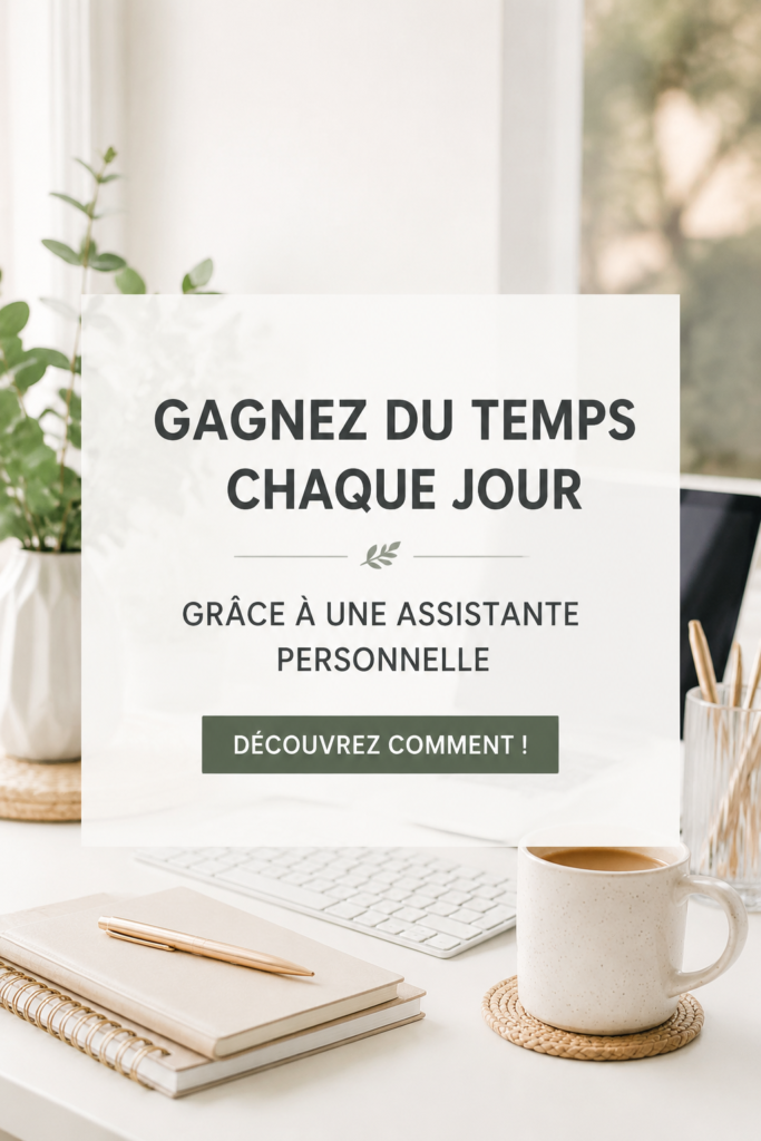Femme utilisant un ordinateur avec un assistant personnel à ses côtés, optimisant son temps au travail.