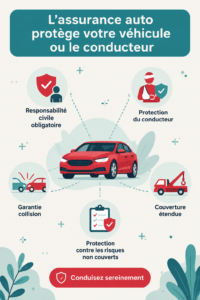 Femme souriante regardant un contract d'assurance automobile à son bureau.