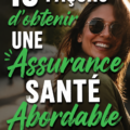 Femme souriante examinant des documents d'assurance santé