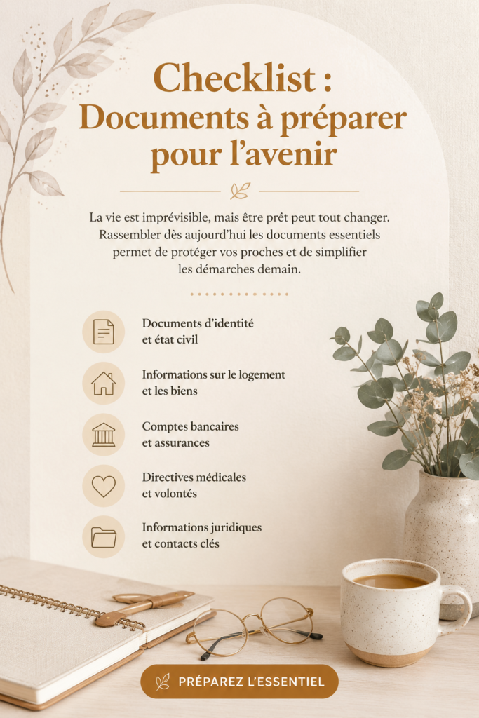 Femme organisant ses documents pour préparer l'avenir.