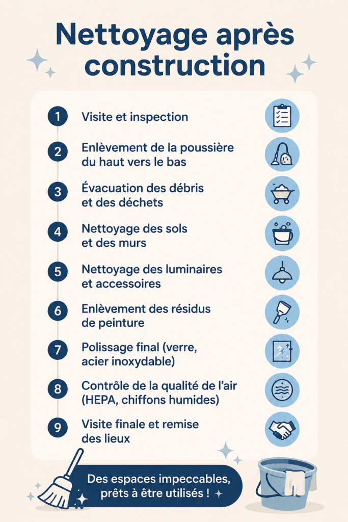 Image de la checklist de nettoyage pour un intérieur post-construction