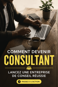 Femme consultant avec un ordinateur et des notes, symbolisant le travail de consultant.