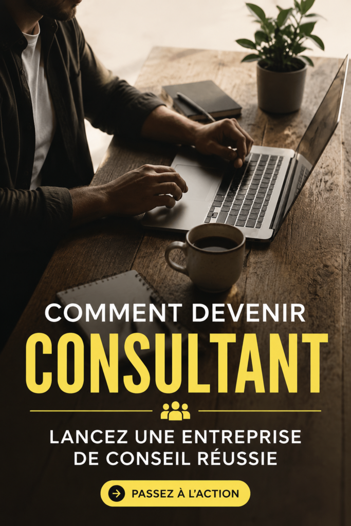 Femme consultant avec un ordinateur et des notes, symbolisant le travail de consultant.