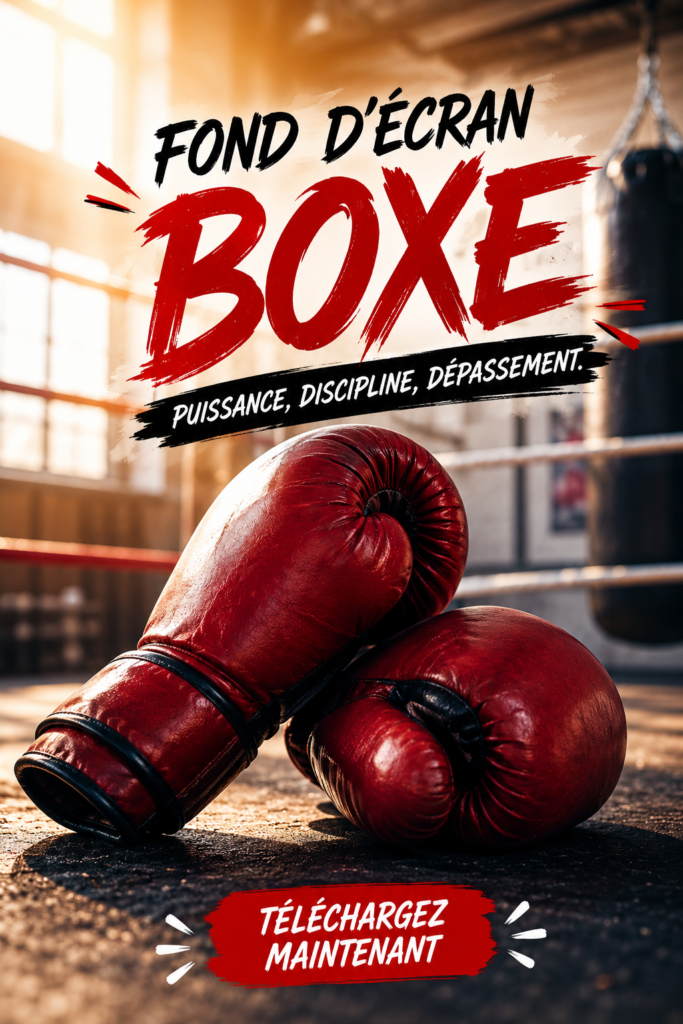 Un fond d'écran boxe dynamique avec des gants de boxe et un ring, parfait pour les passionnés du sport.
