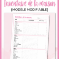 Un inventaire de maison bien organisé sur une table