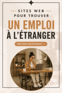 Femme découvrant des sites de recherche d'emploi à l'étranger sur son ordinateur