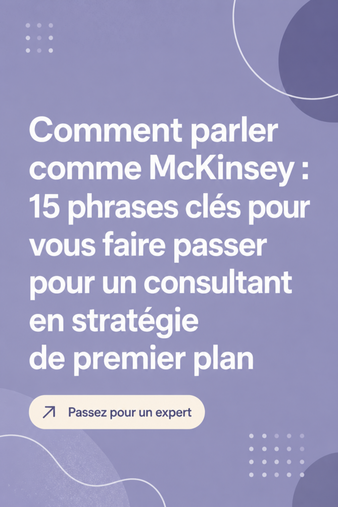 Illustration d'une femme en réunion, utilisant des phrases professionnelles inspirées des consultants.
