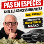 Un couple examine des options de financement chez un concessionnaire automobile, évitant le paiement cash.