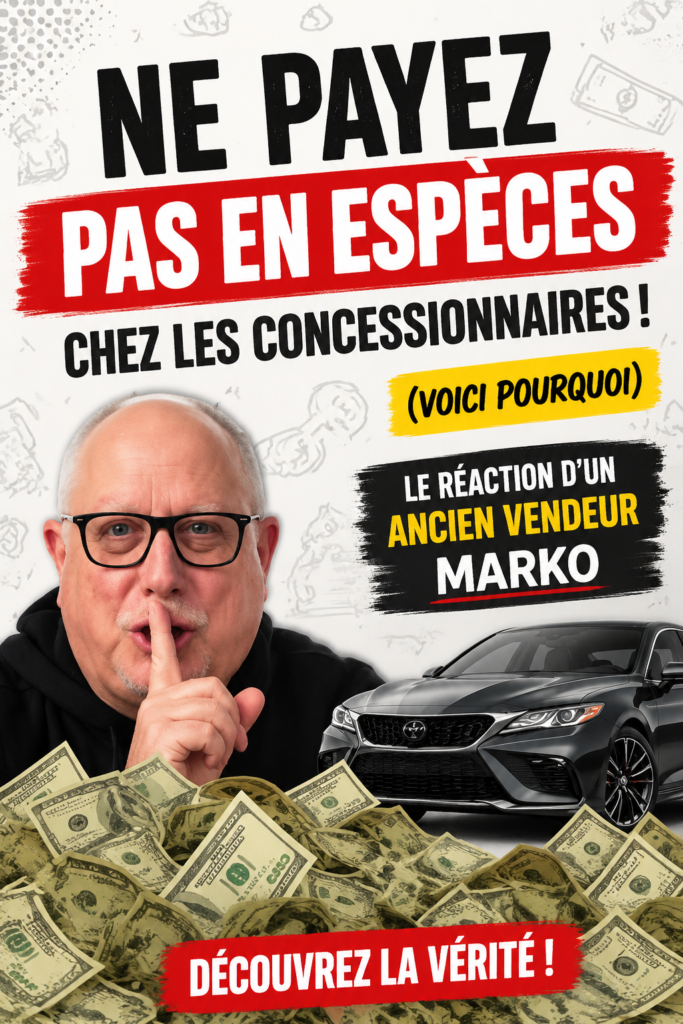 Un couple examine des options de financement chez un concessionnaire automobile, évitant le paiement cash.