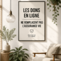 Poster humoristique pour bureau d'assurance avec message léger.