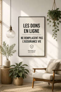 Poster humoristique pour bureau d'assurance avec message léger.