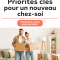 Vue d'intérieur d'une maison prête à être habitée avec checklist d'emménagement sur la table.
