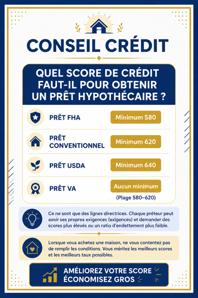 Illustration présentant le concept de score de crédit pour un prêt immobilier.