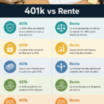 Une femme réfléchissant à son avenir financier, entourée de documents sur le 401k et la rente.