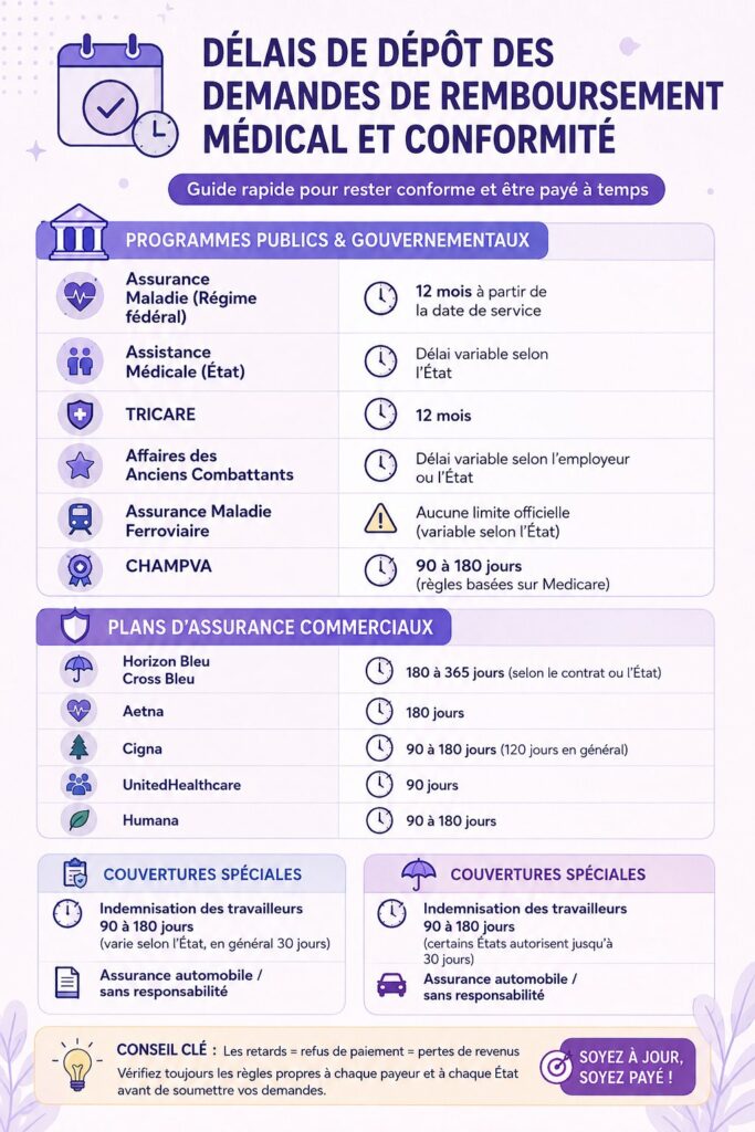 Femme consultante un document de santé, mettant l'accent sur les délais de remboursement.