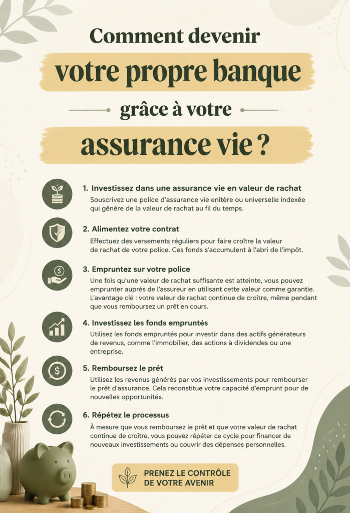 Femme regardant une brochure d'assurance-vie avec un regard pensif et un sourire chaleureux.