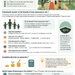 Une femme souriante consulte des documents sur l'assurance vie.